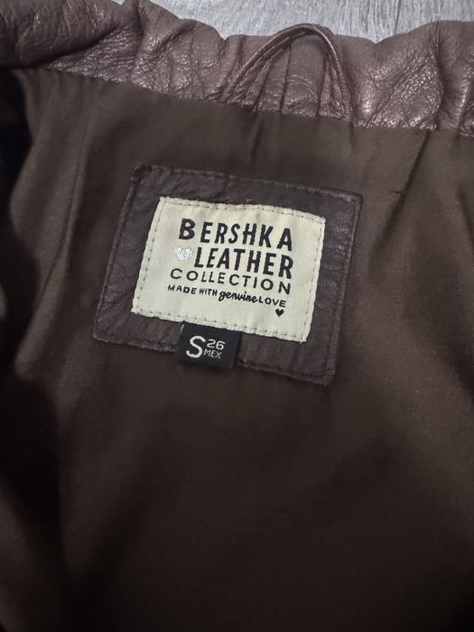 Geaca din piele naturala Bershka-S