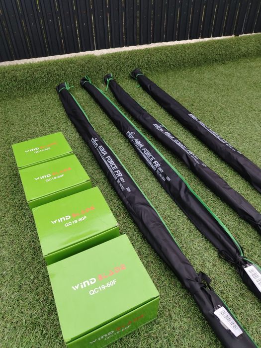 SET 4 Lansete carbon FEEDER Fl Aqua FORCE 3m + 4 Mulinete Qc 6000 7 ru