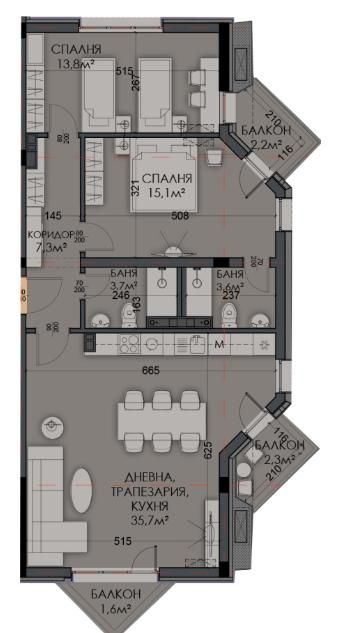Продава се Тристаен апартамент в Варна, Виница - 125 кв.м за 961 €/кв.м - Снимка #10