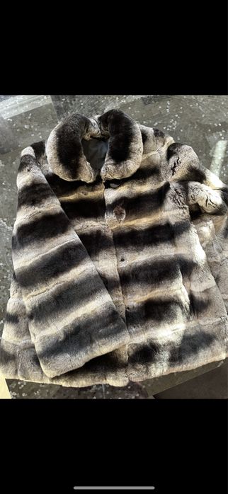 Шуба из меха кролика рекс