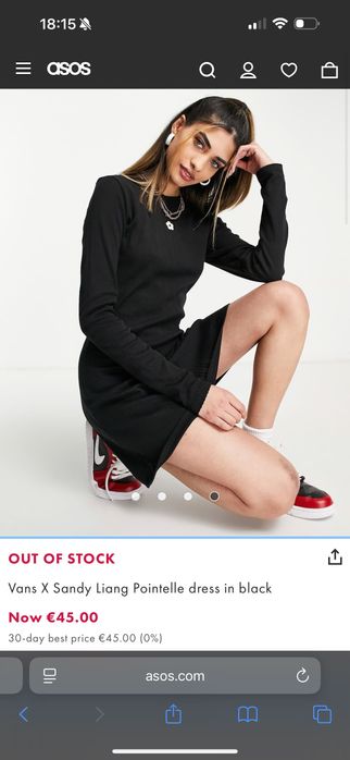 Рокля черна ванс Vans