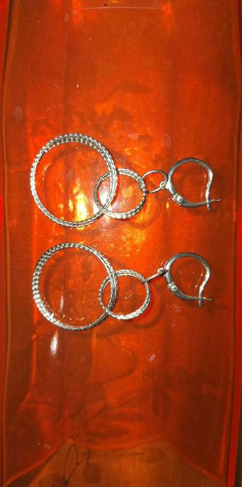 Серебряные серьги-конго.