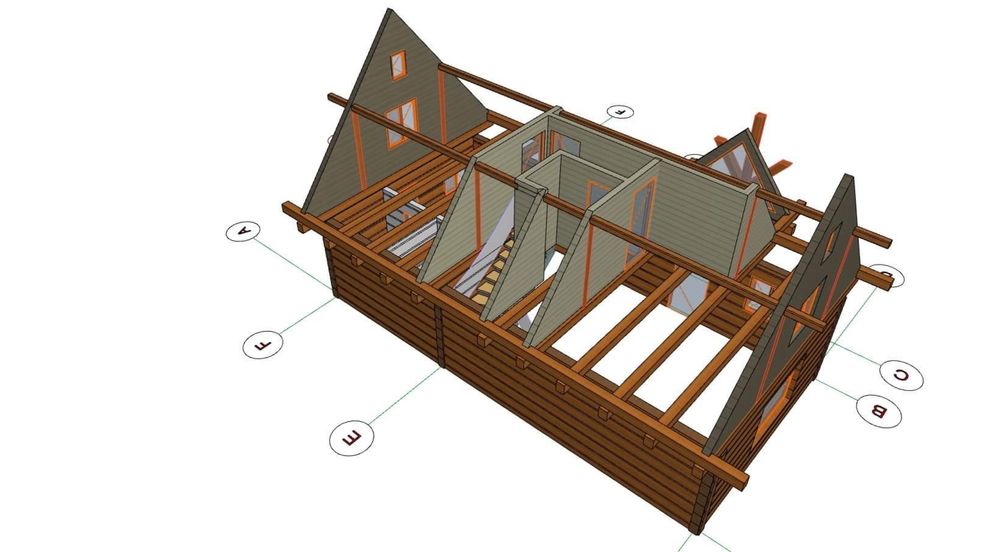 Casa din lemn masiv, la rosu, material + manopera, la super pret!