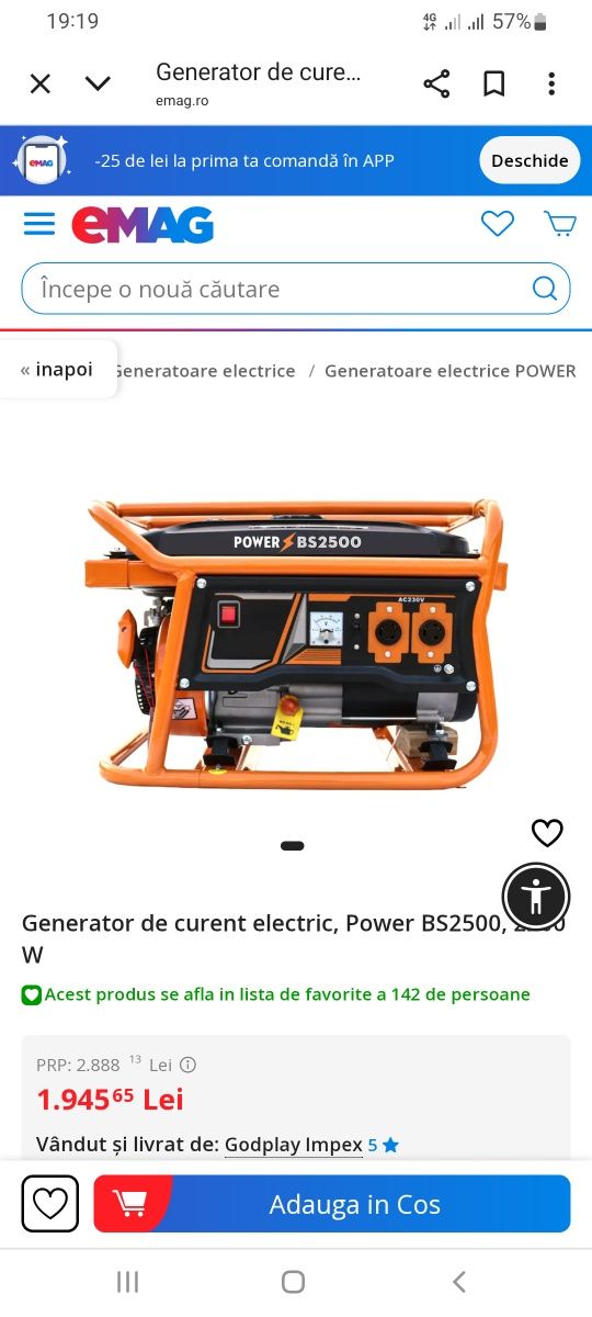 Generator de curent pe benzina