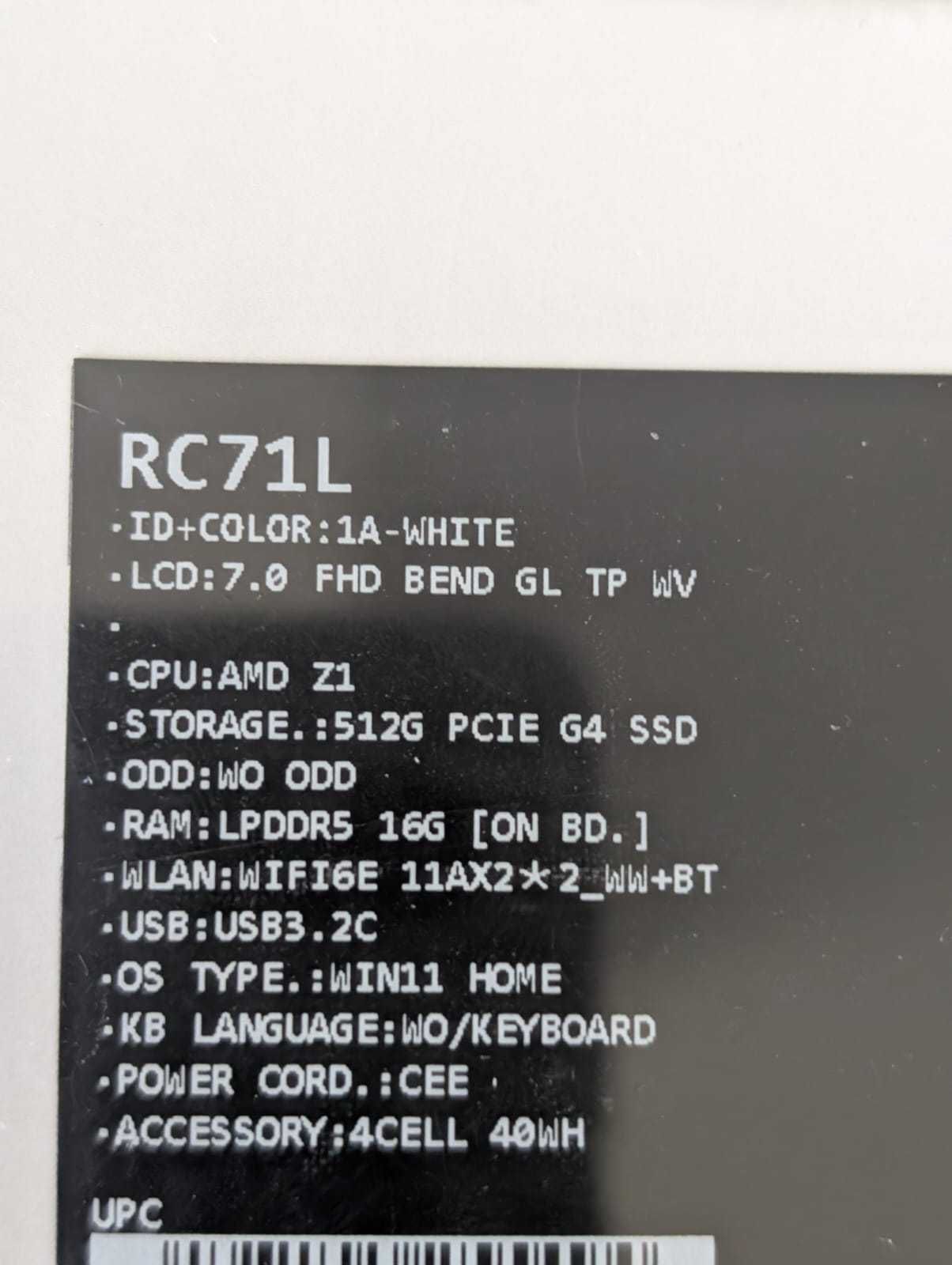 Consola portabila gaming ROG ALLY Z1 16GB LPDDR5, SSD 512GB Sigilata