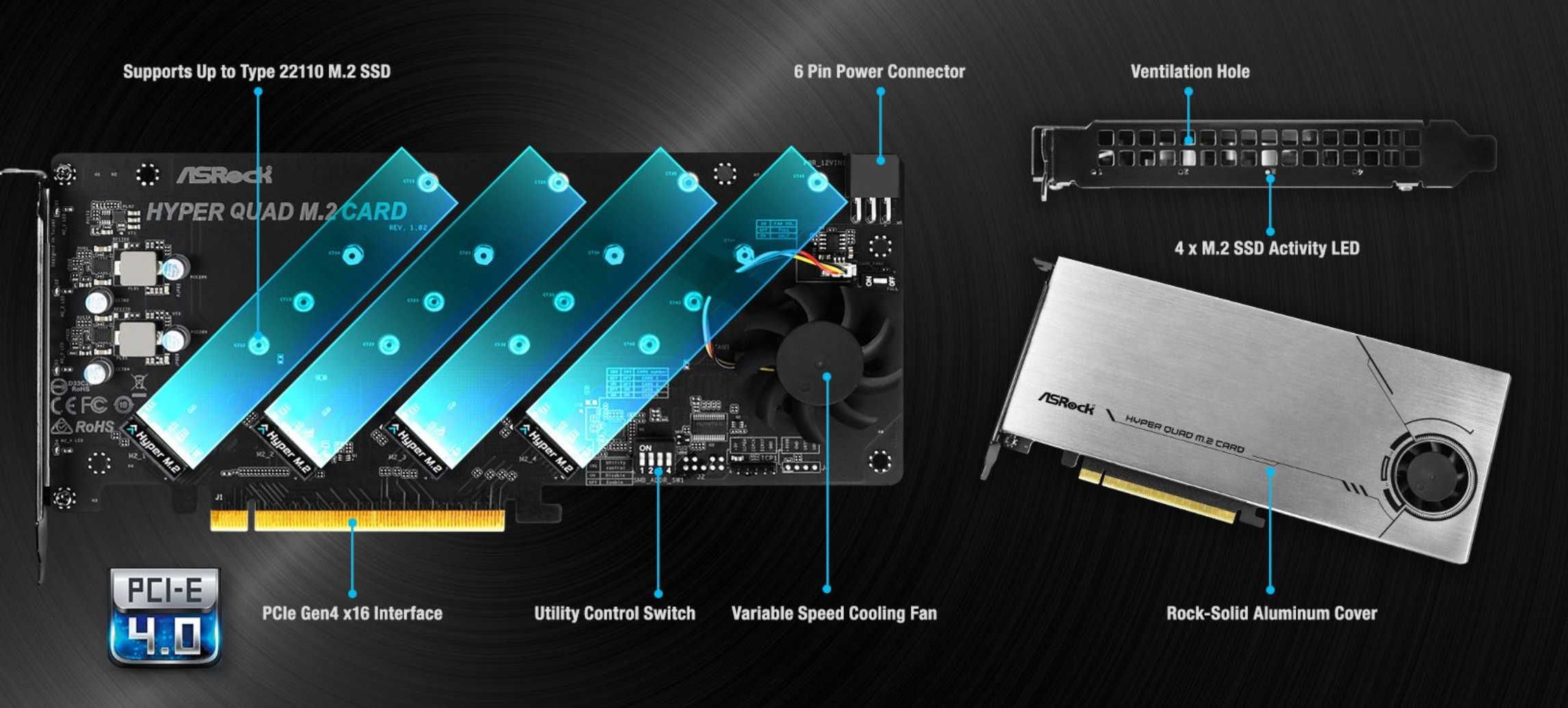 Продавам Asrock HYPER QUAD M.2 Card