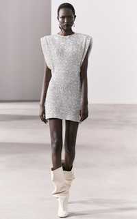 Сребърна рокля Zara