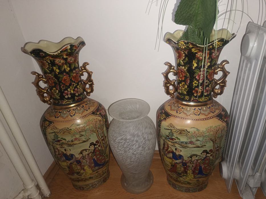 Set vaze ceramice vopsite manual vechi