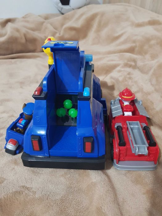 Masina de politie Paw Patrol + Masina de pompieri + Figurine