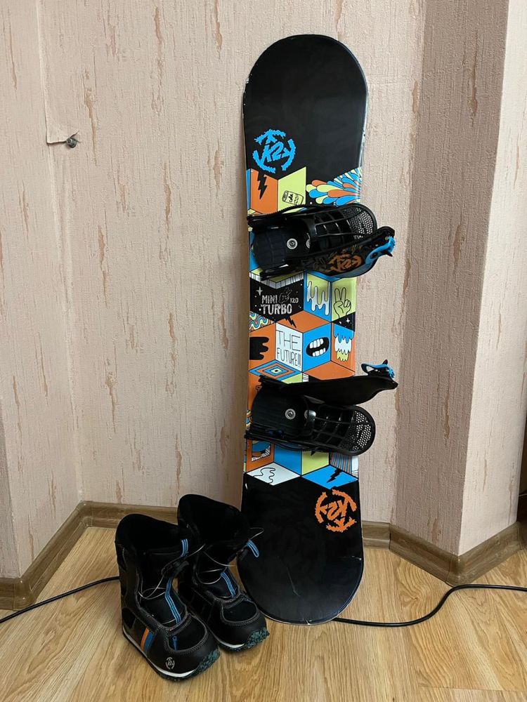 Детский Сноуборд и ботинки бренд (Mini turbo)