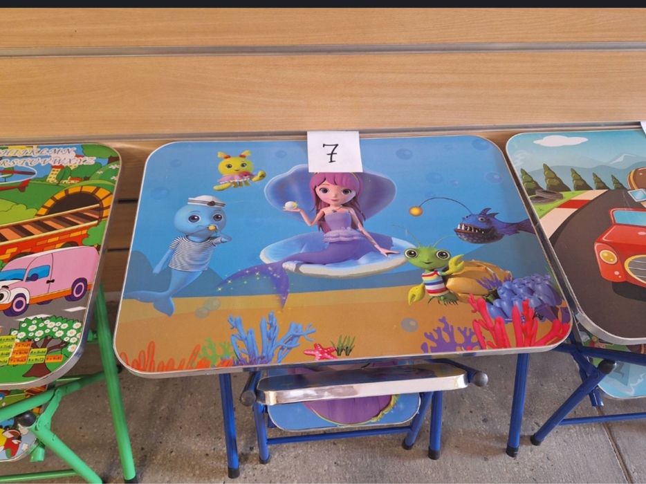 Детски Сгъваем стол + маса за момчета и момичета