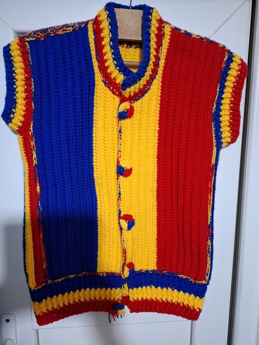 Vestă lână multicolor