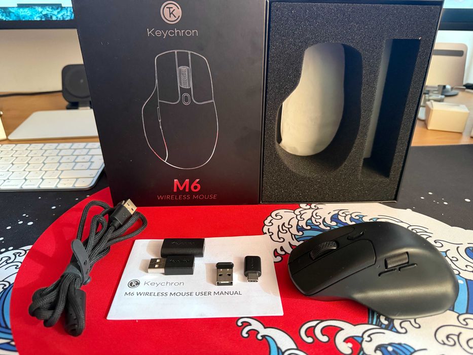 Mouse wireless ergonomic Keychron M6, 2.4GHz/Bluetooth, 26K DPI