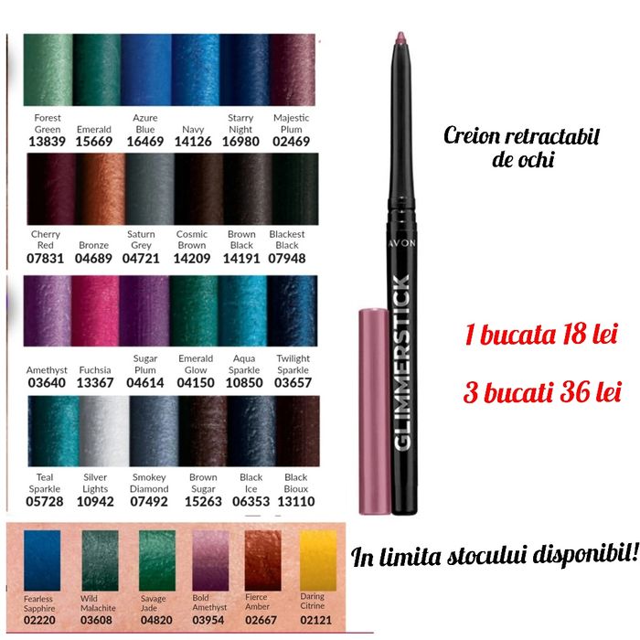 Creioane de ochi si de buze Avon lichidare de stoc