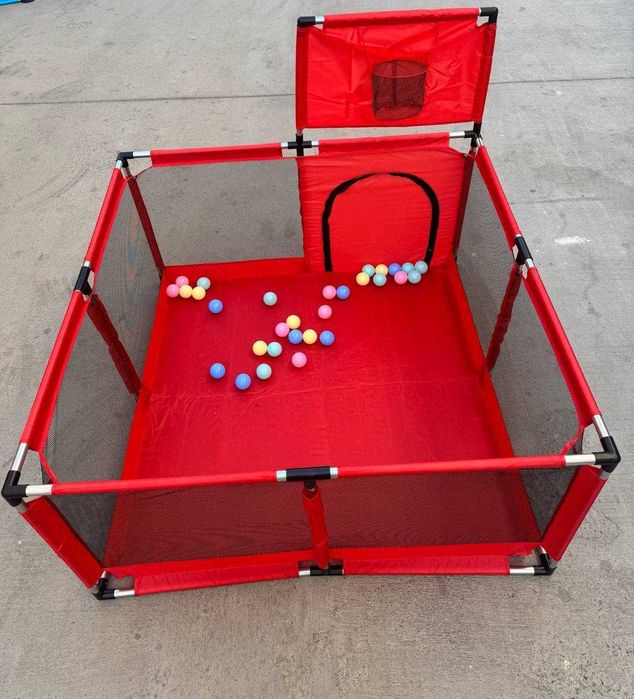 Детский манеж с баскетбольным кольцом — 126х126см