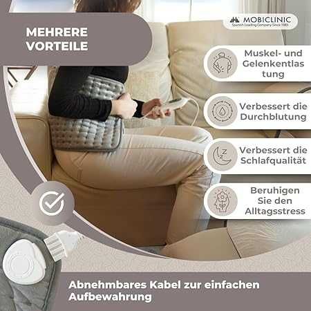 Mobiclinic Нагревателна подложка, Термо възглавница 100W ,  40 x 30 см