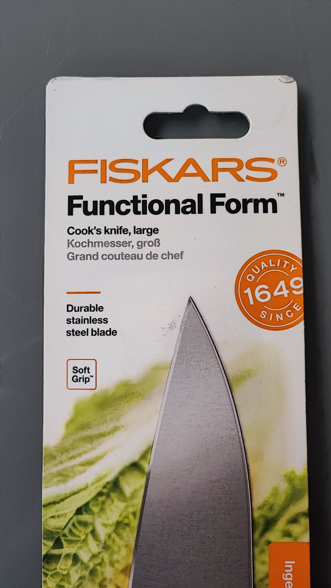 Cutitul bucatarului Fiskars Functional Form, inox,maner plastic, 20 cm