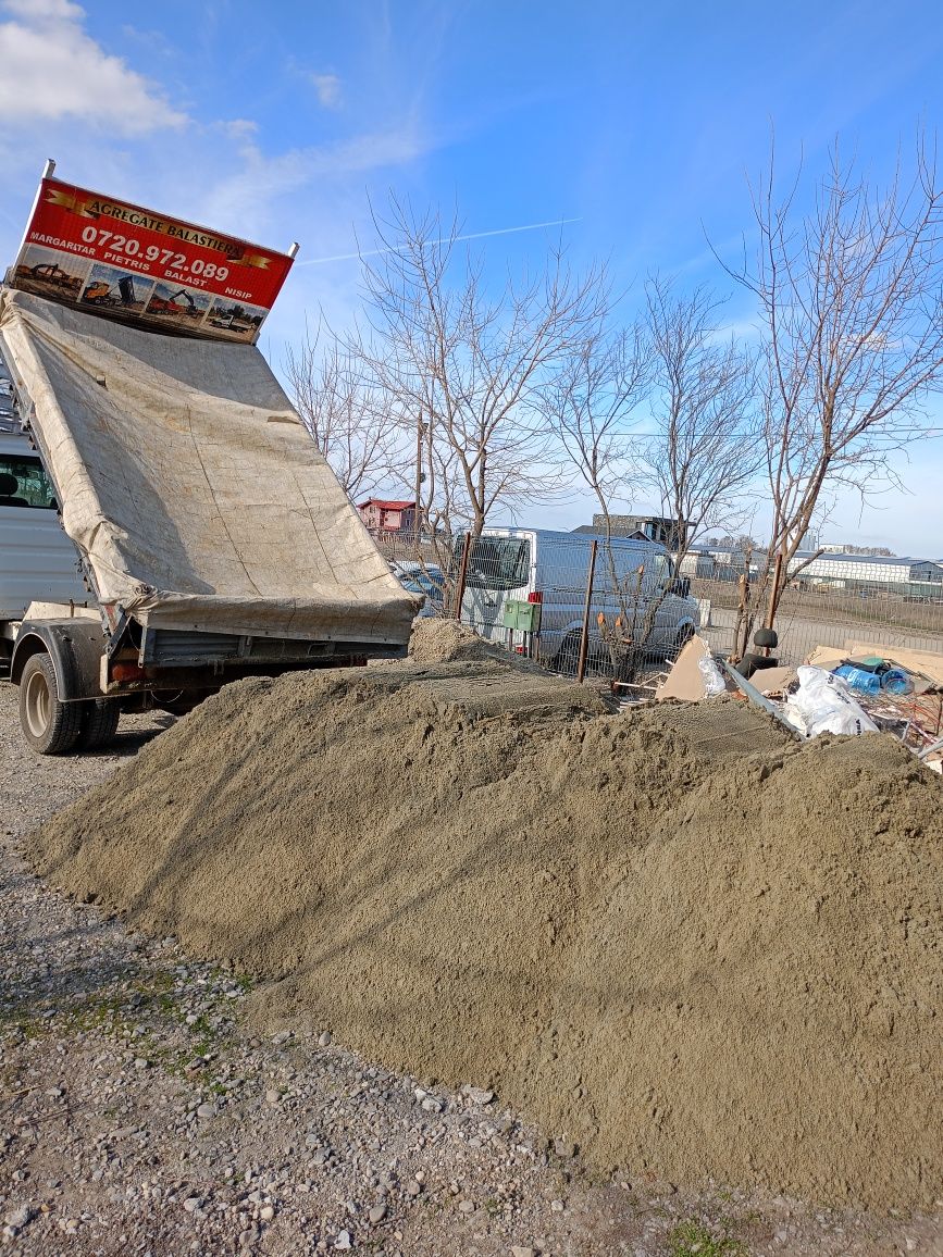 Agregate balastiera,nisip,amestec,piatra,pamant