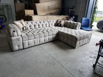 Ъглов диван Chesterfield с функция сън и ракла 290х200
