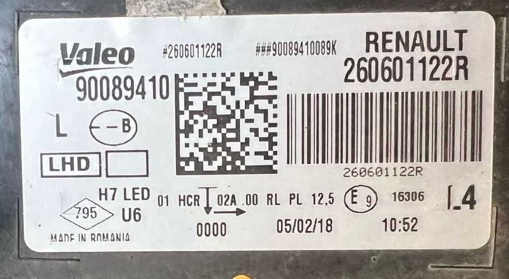 Far stanga Renault Megane 2019 LED - cod OE 260601122R