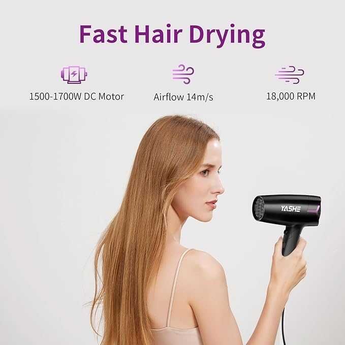 Сгъваем сешоар Yashe 1700W , компактен, за път