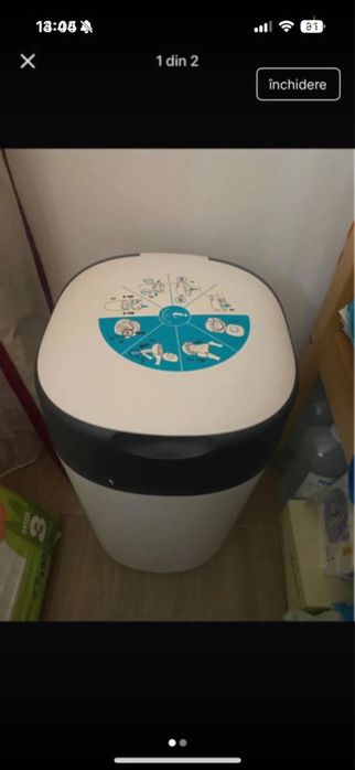 Cos scutece tommee tippee cu rezerve