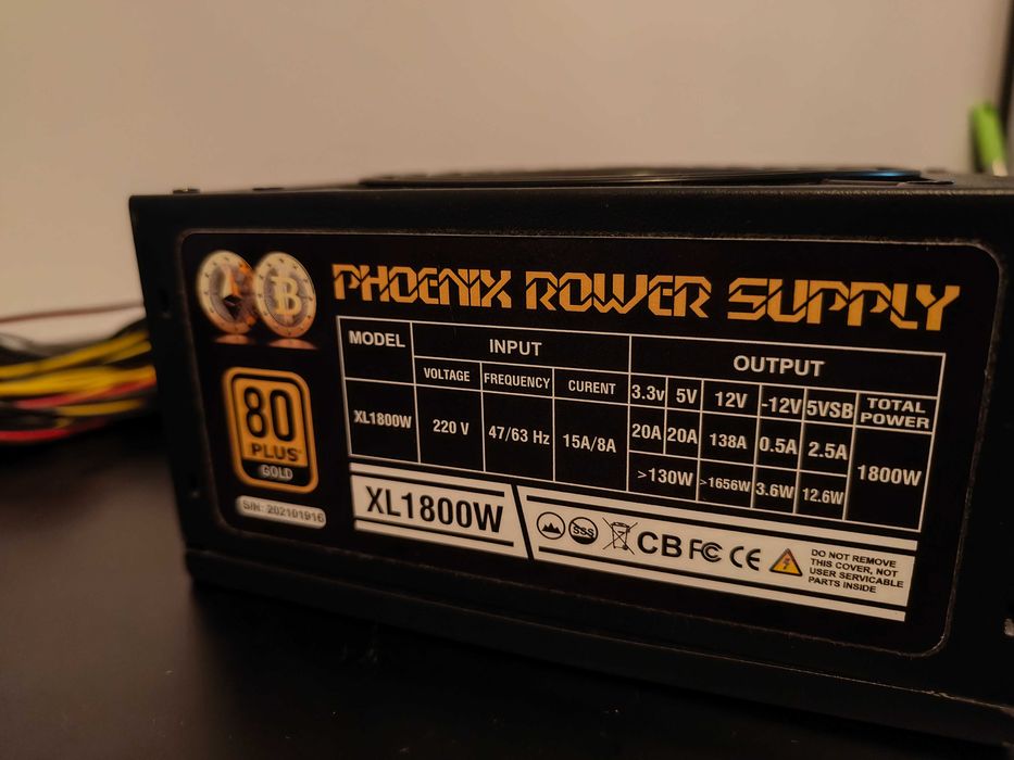 Phonix XL 1800W Power Supply — мощно захранване, работещо / почти ново