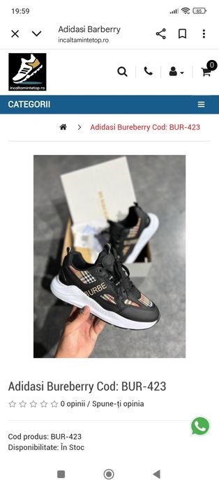 Adidasi Bureberry marime 40-44