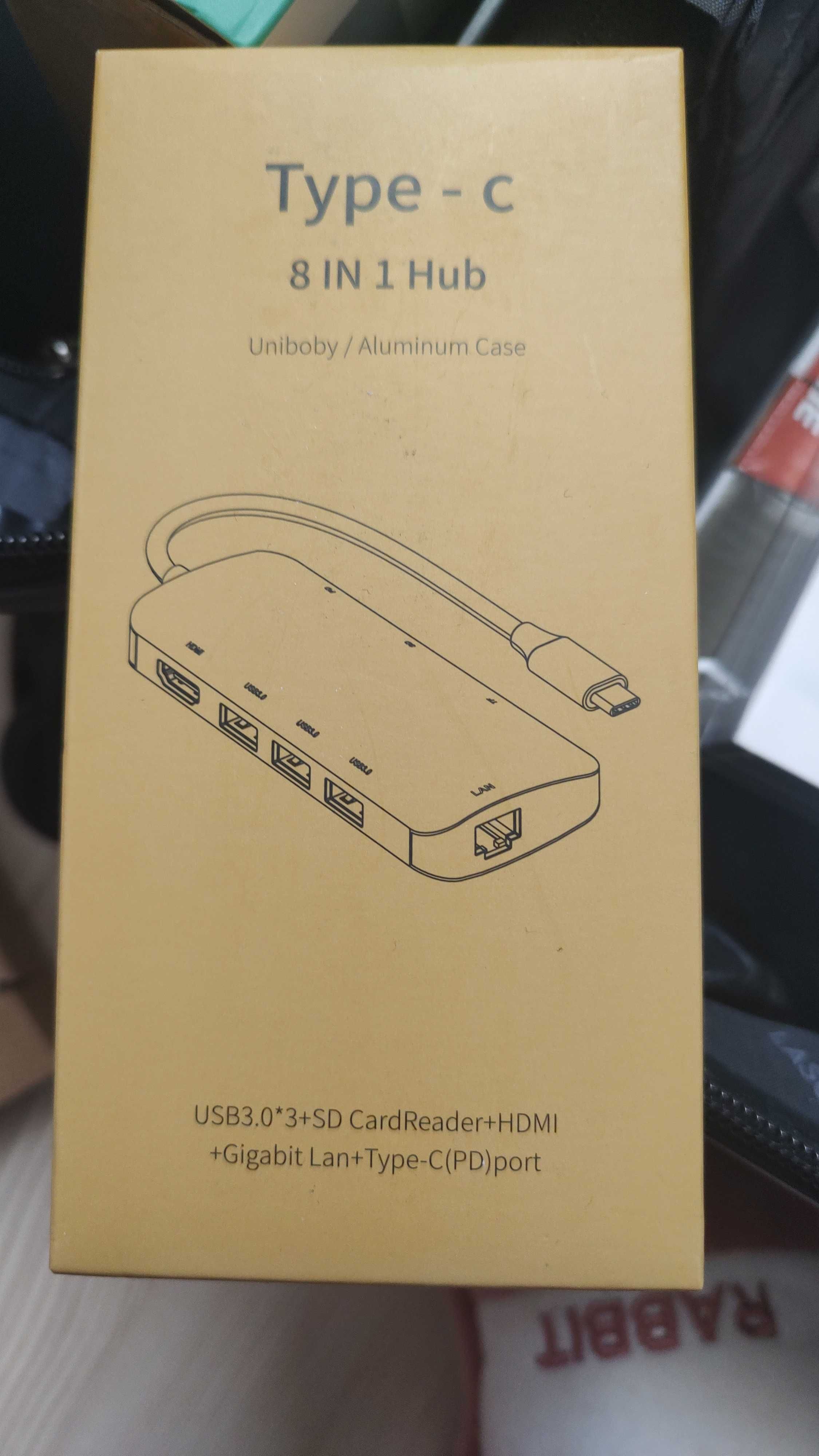 8 în 1 USB-C HUB Aluminiu