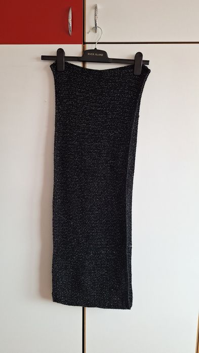 Fular negru cu argintiu model burlan