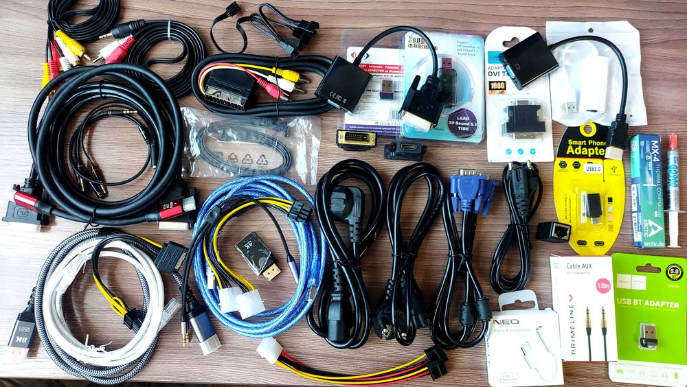 Кабель питания, переходник dvi.vga.hdmi.6-8 pin.displayport,sata