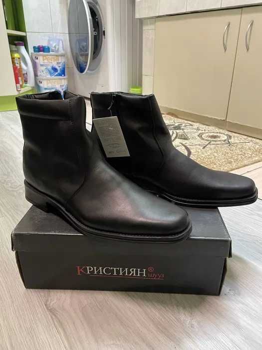 Чисто нови! Мъжки боти Кристиян естествена кожа, номер 44