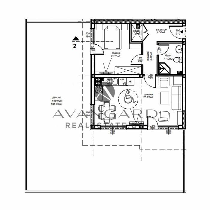 оф.18327 Двустаен апартамент Южен с акт 14