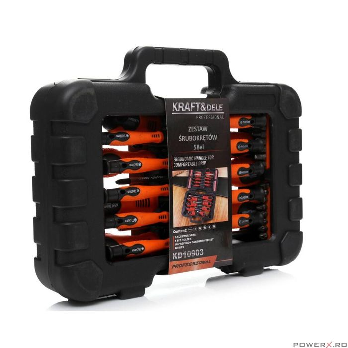 Set surubelnite pentru atelier, 58 piese, Kraft