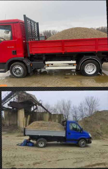 Nisip balastru pietris margaritar container moloz gunoi pamant  saci