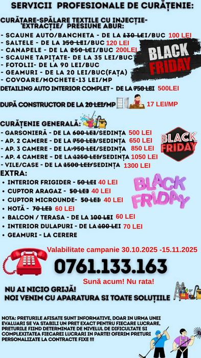 Servicii Curatenie Generala / Dupa Constructor-Renovare Blackfriday!