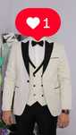 Costum de barbati (Ginere) RAMAZOTTI Alb cu Negru