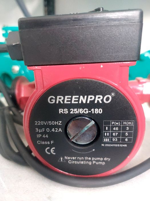 Циркулатционный насос greenpro rs 25-6/180  sirkulatsion nasos