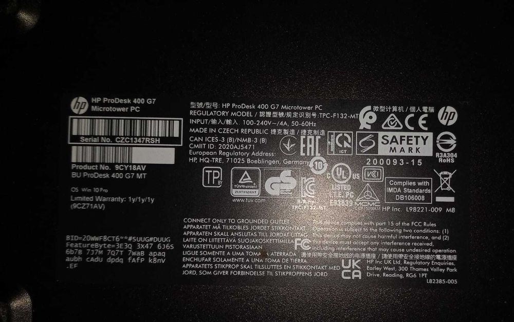 PC HP ProDesk 400 G7, i5-10500, 8GB RAM, 512GB SSD, Windows 10 Pro