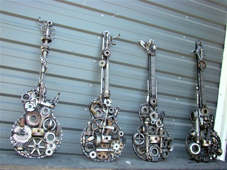 Chitara rock,decor stil industrial.Piese auto/moto,produs hand made.