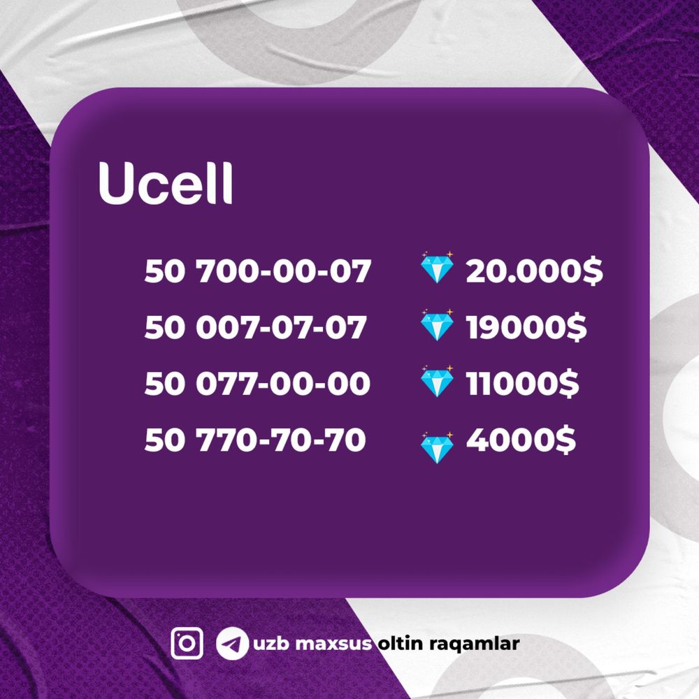 Uzb maxsus oltin raqamlar