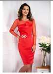 Rochie seara rosie din tafta