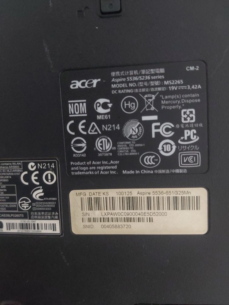 Aspire MS2265 Noutbuk