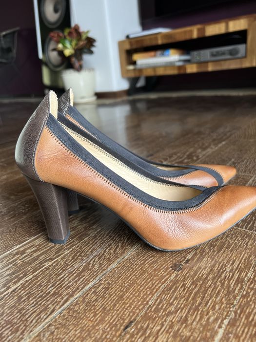 Дамски обувки GiAnni 38 номер, цвят коняк