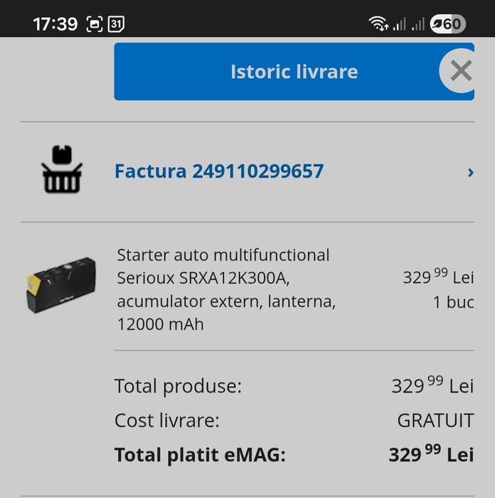 Starter auto multifunctional Serioux SRXA12K300A, acumulator extern, l