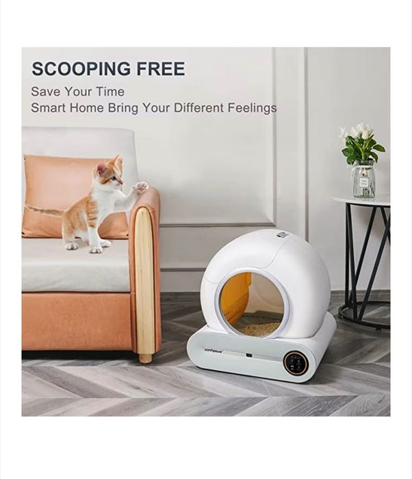 Автоматична котешка тоалетна, самопочистваща се