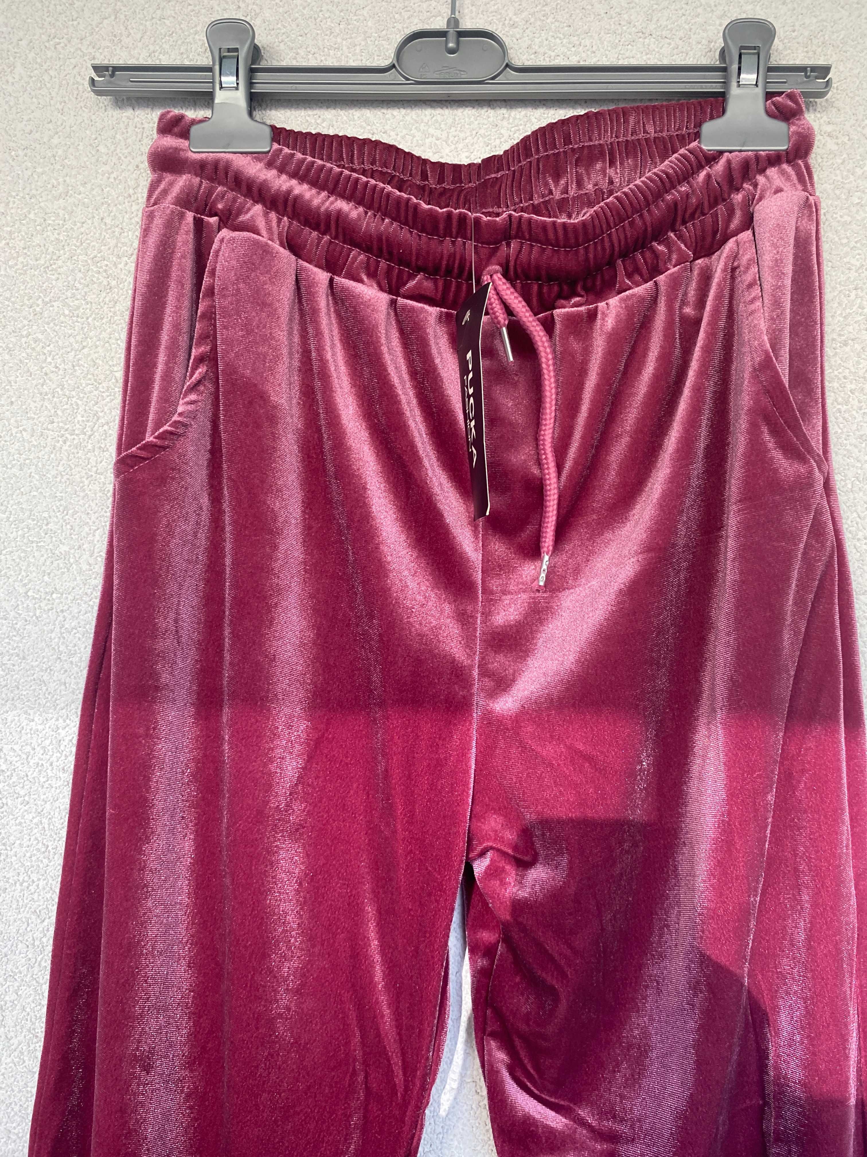 Pantaloni trening catifea/velur, mov/plum/rose, nou cu eticheta, S/M