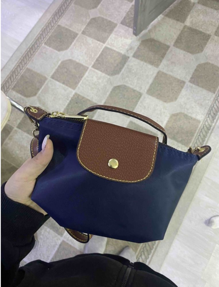 Мини-сумка Longchamp нейлон синий