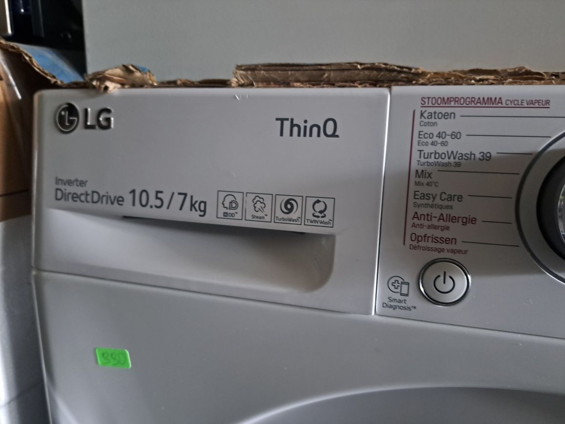 Инверторна DD AI пералня със сушилня LG 10,5/7 кг