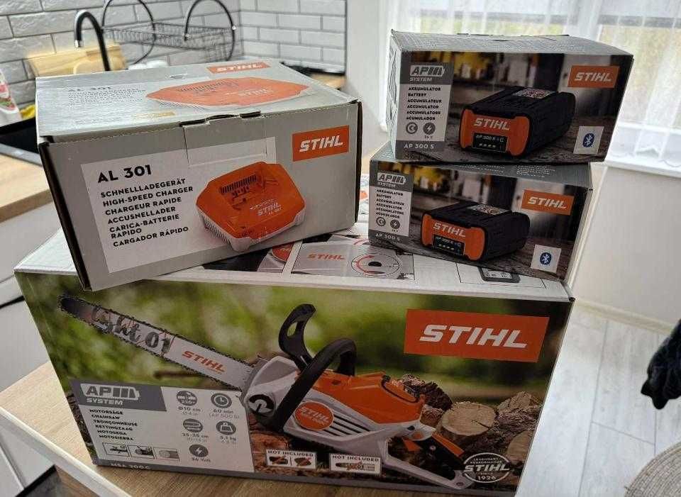 STIHL MSA 200 C-B,Акумулаторна резачка, зарядно, 2 батерии. Чисто нови